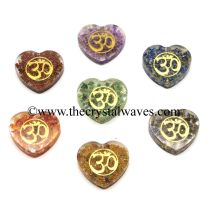 Orgone Heart Shape Chakra Set With Om Symbol
