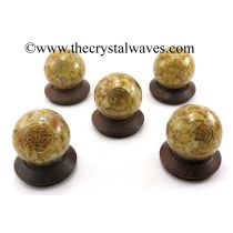 Yellow Aventurine Chips Orgone Ball Sphere With Mix Assorted Symbol