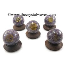 Amethyst Orgone Chips Orgone Ball Sphere With Mix Assorted Symbol