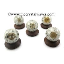 Rainbow Moonstone Chips Orgone Ball Sphere With Mix Assorted Symbol