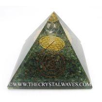 Green Aventurine Chips Big  Orgone Pyramid With Crystal Quartz Angel And Flower Of Life