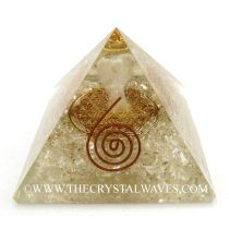 Crystal Quartz Chips Orgone Pyramid With Crystal Quartz Angel And Flower Of Life