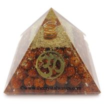 Rudraksha Beads Orgone Pyramid With Om Symbol