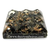 Black Tourmaline Chips Orgone Lemurian 9 Pyramid Power Plate