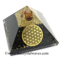 Shungite Chips Orgone Pyramid With Medium Flower Of Life Symbol
