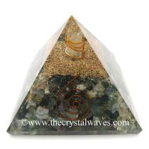 Moss Agate Chips Orgone Pyramids With Copper Wrapped Crystal Point