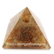 Yellow Aventurine Chips Orgone Pyramids With Copper Wrrapped Crystal Point