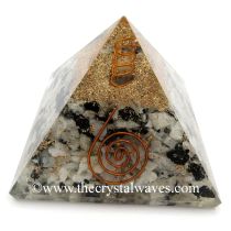 Rainbow Moonstone Good Quality Chips Orgone Pyramids With Copper Wrapped Crystal Point