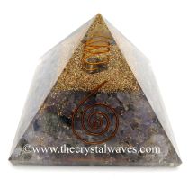Iolite Chips Orgone Pyramids With Copper Wrapped Crystal Point