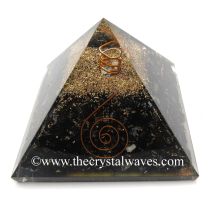 Black Tourmaline Chips Orgone Pyramids With Copper Wrrapped Crystal Point