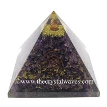 Amethyst Chips Big Orgone Pyramids With Copper Wrrapped Crystal Point
