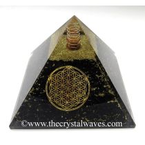 Black Tourmaline Chips Big Orgone Pyramids With Flower Of Life & Copper Wrrapped Crystal Point