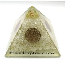 Crystal Quartz Chips Orgone Pyramids With Flower Of Life & Copper Wrapped Crystal Point