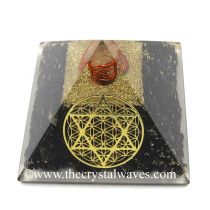 Shungite Chips Orgone Pyramid With Flower Of Life With Star Of David Symbol