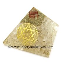 Crystal Quartz Chips Orgone Pyramid With Flower Of Life With Star Of David Symbol