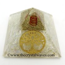 Opalite Chips Orgone Pyramid With Vintage Tree Of Life Symbol