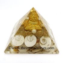 Gomti Chakra / Shiva Eye Pearl Orgone Pyramid With Meru Shreeyantra