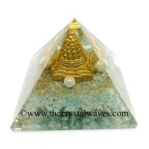 Amazonite Chips Orgone Pyramid With Meru Shreeyantra