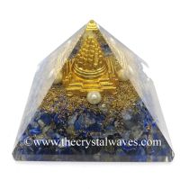 Lapis Lazuli Chips Orgone Pyramid With Meru Shreeyantra