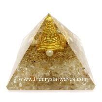 Crystal Quartz Chips Orgone Pyramid With Meru Shreeyantra