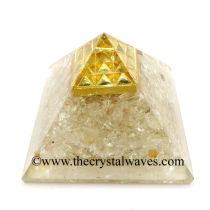Crystal Quartz Chips Orgone Pyramid With Vastu / Lemurian Pyramid Plate