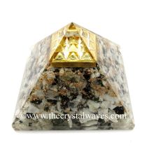 Rainbow Moonstone Chips Orgone Pyramid With Vastu / Lemurian Pyramid Plate