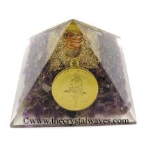 Amethyst Chips Orgone Pyramid With Shree Saibaba Protection Yantra