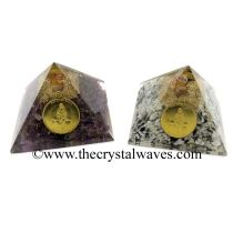 Mix Assorted Gemstone Chips Orgone Pyramid With Shree Saibaba Protection Yantra
