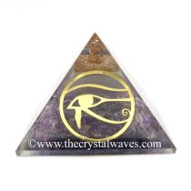 Glow In Dark Amethyst Chips Orgone Pyramid With Horus Eye Symbol