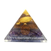 Glow In Dark Amethyst Chips Orgone Pyramid With Fengshui / Vastu Tortoise
