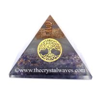 Glow In Dark Amethyst Chips Orgone Pyramid With Tree Of Life