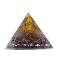 Glow In Dark Amethyst Chips Orgone Pyramid With Shreeyantra