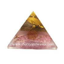 Glow In Dark Rose Quartz Chips Orgone Pyramid With Fengshui / Vastu Tortoise