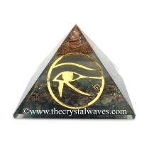 Glow In Dark Labradorite Chips Orgone Pyramid With Horus Eye Symbol