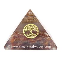 Glow In Dark Carnelian Chips Orgone Pyramid With Tree Of Life