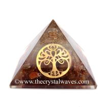 Glow In Dark Carnelian Chips Orgone Pyramid With Big Vintage Tree Of Life