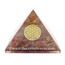 Glow In Dark Carnelian Chips Orgone Pyramid With Flower Of Life