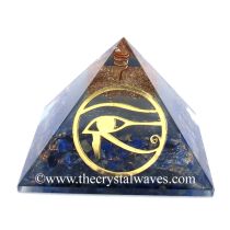 Glow In Dark Lapis Lazuli Chips Orgone Pyramid With Horus Eye Symbol