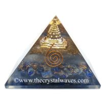 Glow In Dark Lapis Lazuli Chips Orgone Pyramid With Shreeyantra