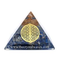 Glow In Dark Lapis Lazuli Chips Orgone Pyramid With Chakra Flower Of Life