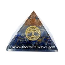 Glow In Dark Lapis Lazuli Chips Orgone Pyramid With Tree Of Life
