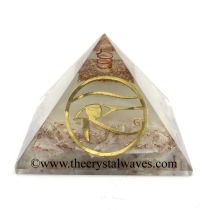 Glow In Dark Selenite Chips Orgone Pyramid With Horus Eye Symbol