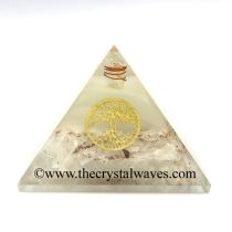 Glow In Dark Selenite Chips Orgone Pyramid With Tree Of Life