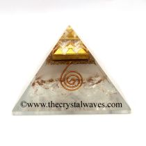 Glow In Dark Crystal Quartz Chips Orgone Pyramid With 9 Pyramid Plate