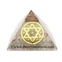 Glow In Dark Crystal Quartz Chips Orgone Pyramid With Flower Of Life Star Of David