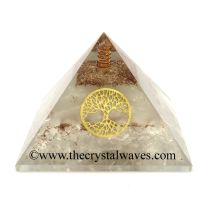 Glow In Dark Crystal Quartz Chips Orgone Pyramid With Tree Of Life