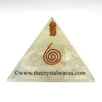 Glow In Dark Crystal Quartz Chips Orgone Pyramid With Copper Wrapped Crystal Point