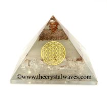 Glow In Dark GID Crystal Quartz Chips Orgone Pyramid With Flower Of Life
