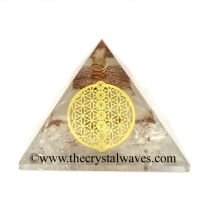 Glow In Dark GID Crystal Quartz Chips Orgone Pyramid With Chakra Flower Of Life