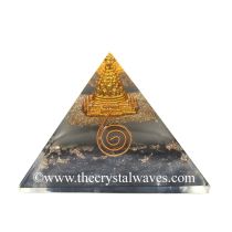 Glow In Dark GID Black Tourmaline Chips Orgone Pyramid With Shreeyantra